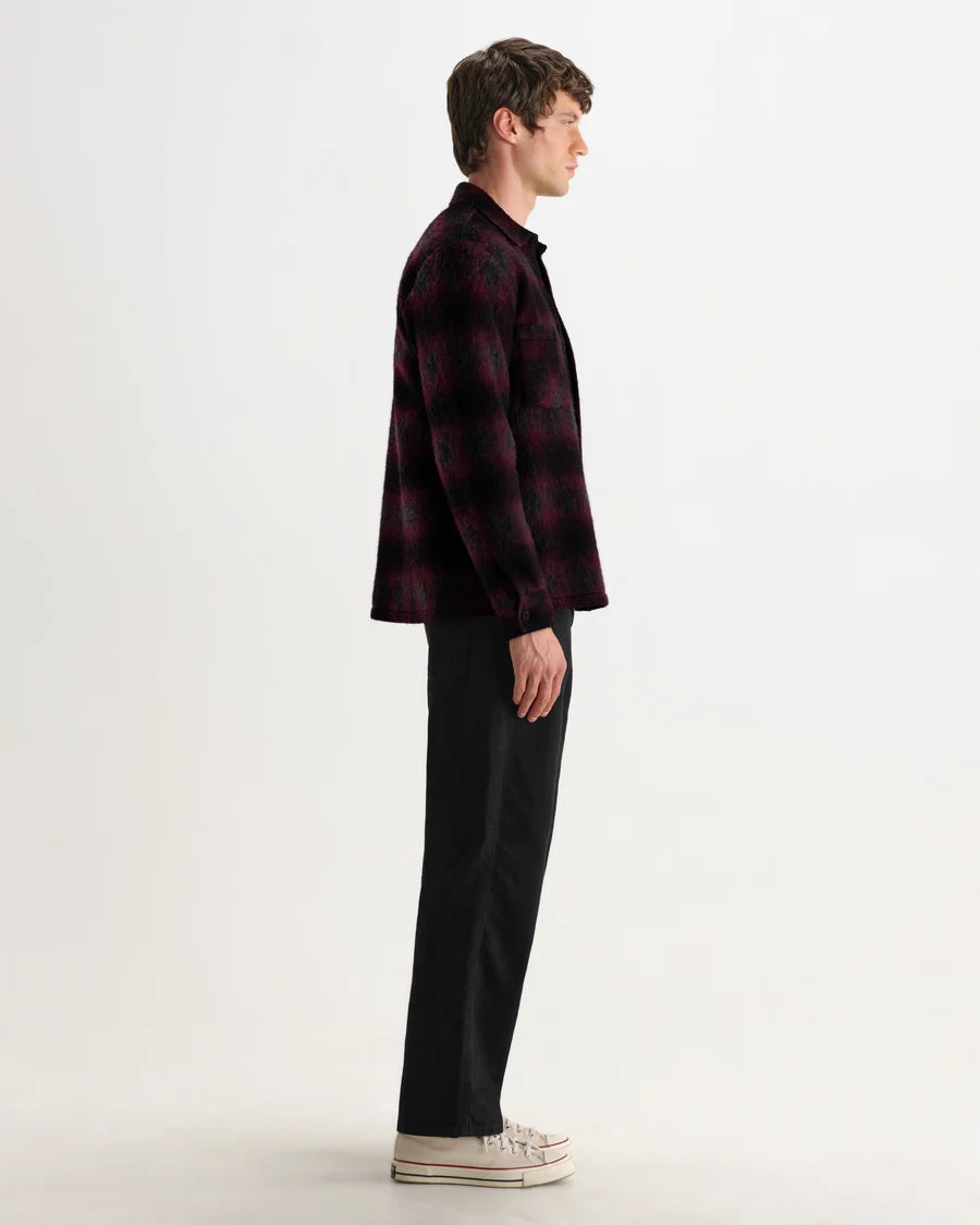 オーバーシャツ ELM WOOL BLEND CHECK (RED/BLACK)