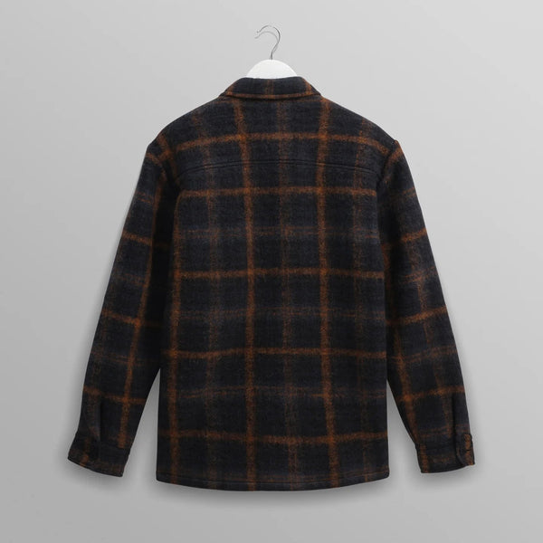 【予約】オーバーシャツ DRAWN CHECK (TEAL/ORANGE)