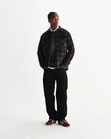 【予約】オーバーシャツ DRAWN CHECK (TEAL/ORANGE)