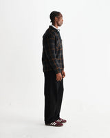 【予約】オーバーシャツ DRAWN CHECK (TEAL/ORANGE)