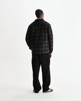 【予約】オーバーシャツ DRAWN CHECK (TEAL/ORANGE)