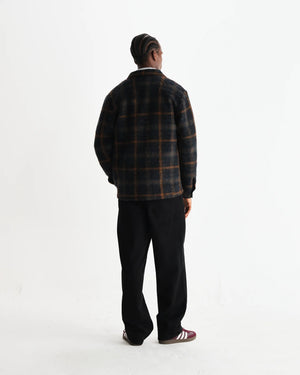 【予約】オーバーシャツ DRAWN CHECK (TEAL/ORANGE)