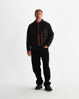 【予約】オーバーシャツ DRAWN CHECK (TEAL/ORANGE)
