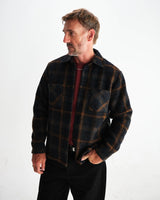 【予約】オーバーシャツ DRAWN CHECK (TEAL/ORANGE)