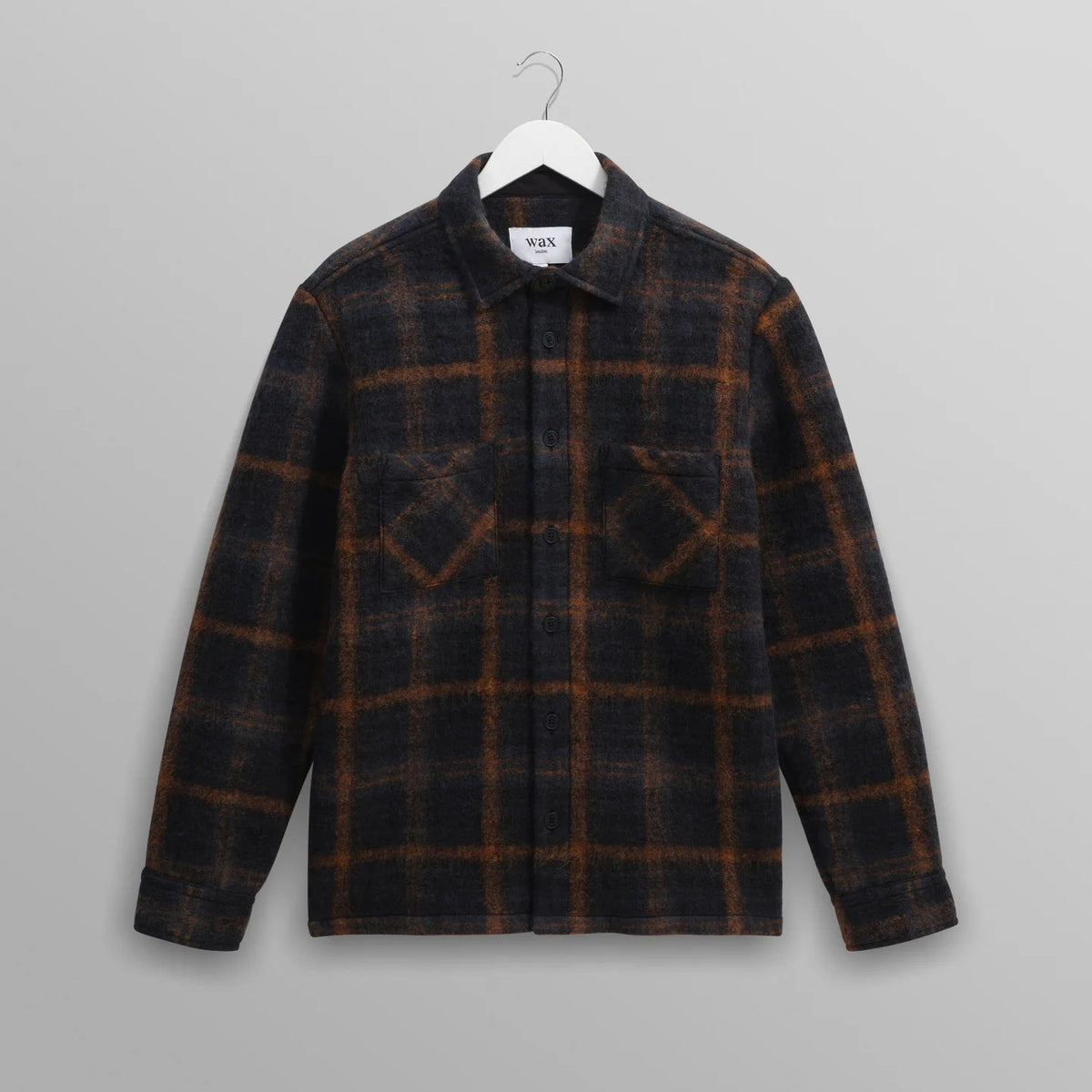 オーバーシャツ DRAWN CHECK (TEAL/ORANGE)【ワックスロンドン日本公式