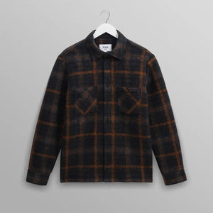 【予約】オーバーシャツ DRAWN CHECK (TEAL/ORANGE)