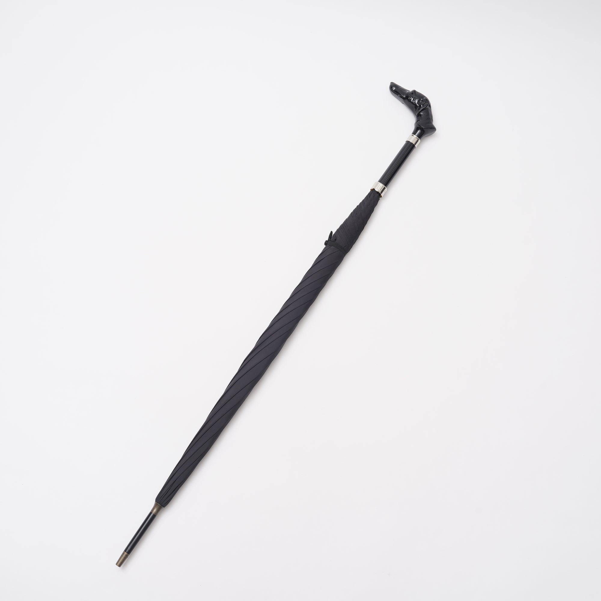 ブラックアニマルヘッド 晴雨兼用傘 GT25 長傘 Fox Umbrellas