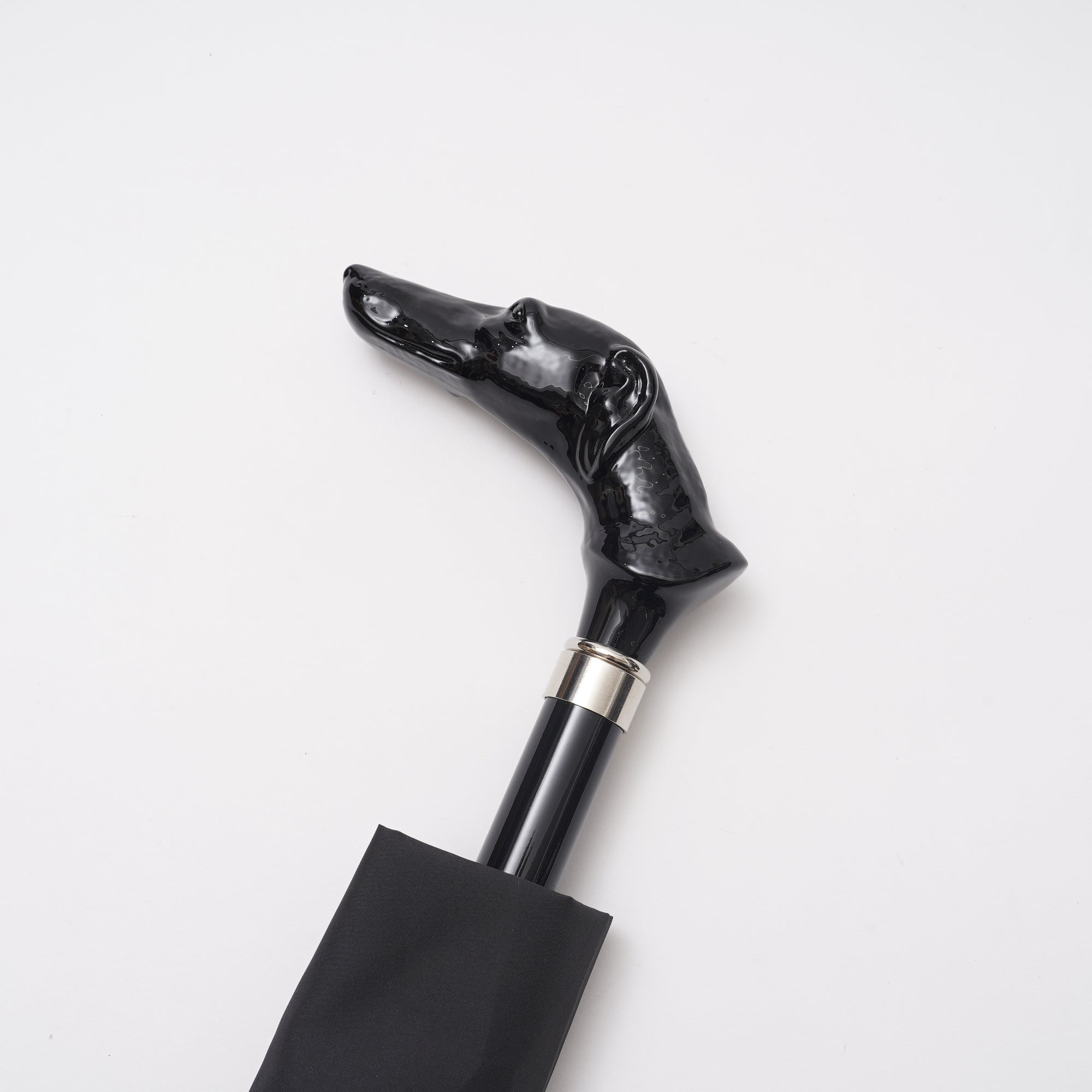 【SHOW&TELL限定】[フォックスアンブレラズ]ブラックアニマルヘッド  晴雨兼用傘 TL18 折りたたみ傘│Fox Umbrellas