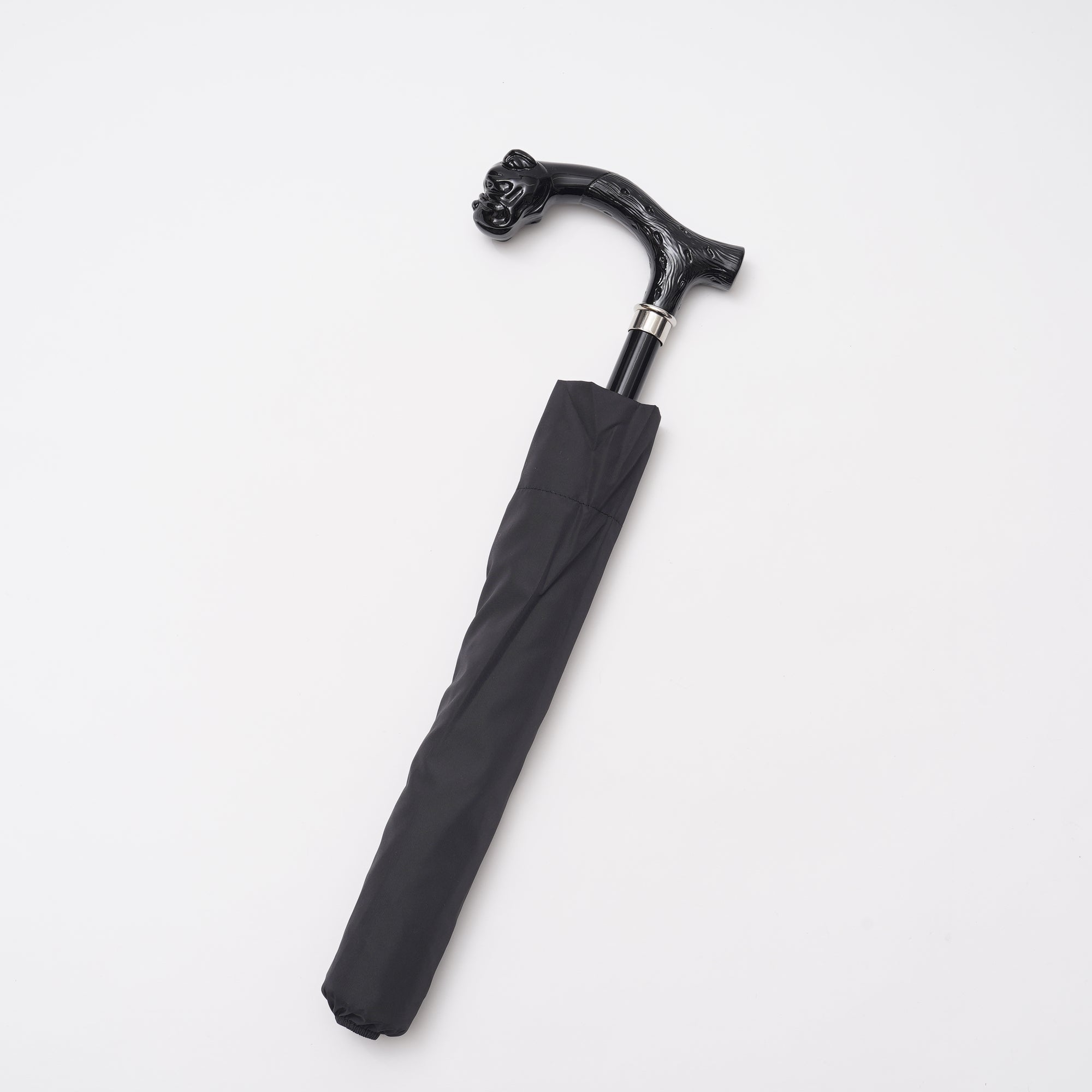 【SHOW&TELL限定】[フォックスアンブレラズ]ブラックアニマルヘッド  晴雨兼用傘 TL18 折りたたみ傘│Fox Umbrellas