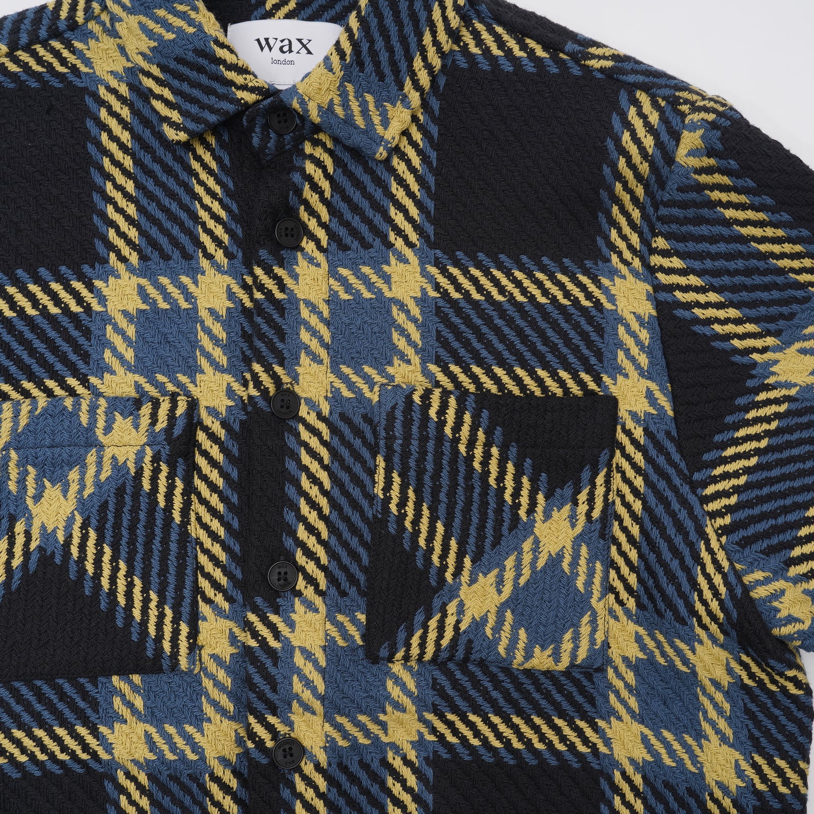 男女兼用 WHオーバーシャツ｜ボーチェック（BLACK/KHAKI）│wax london ワックスロンドン – グリニッジ オンラインストア