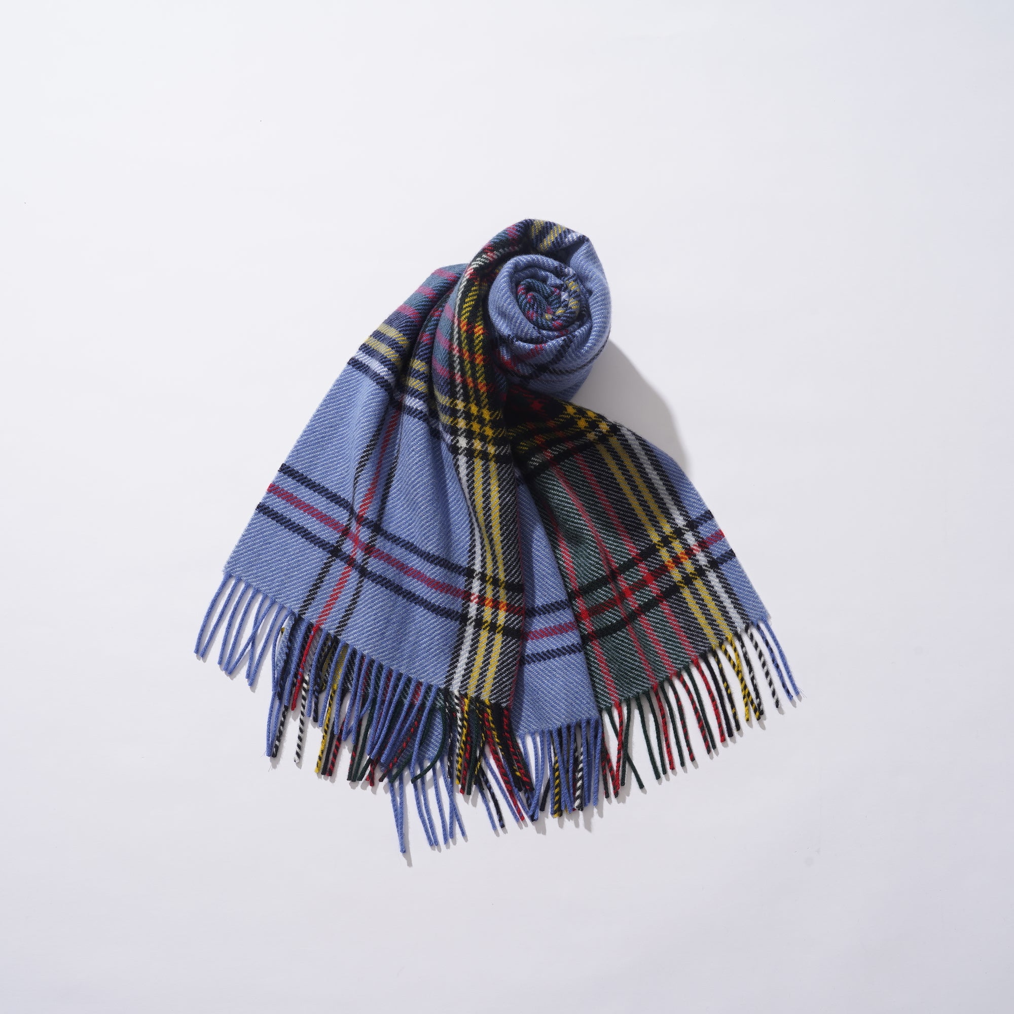  カシミヤストール ヴァリアスチェック（ソフトサファイア、レッド、グリーン、ホワイト、イエロー）50x190_VC51805 Joshua Ellis