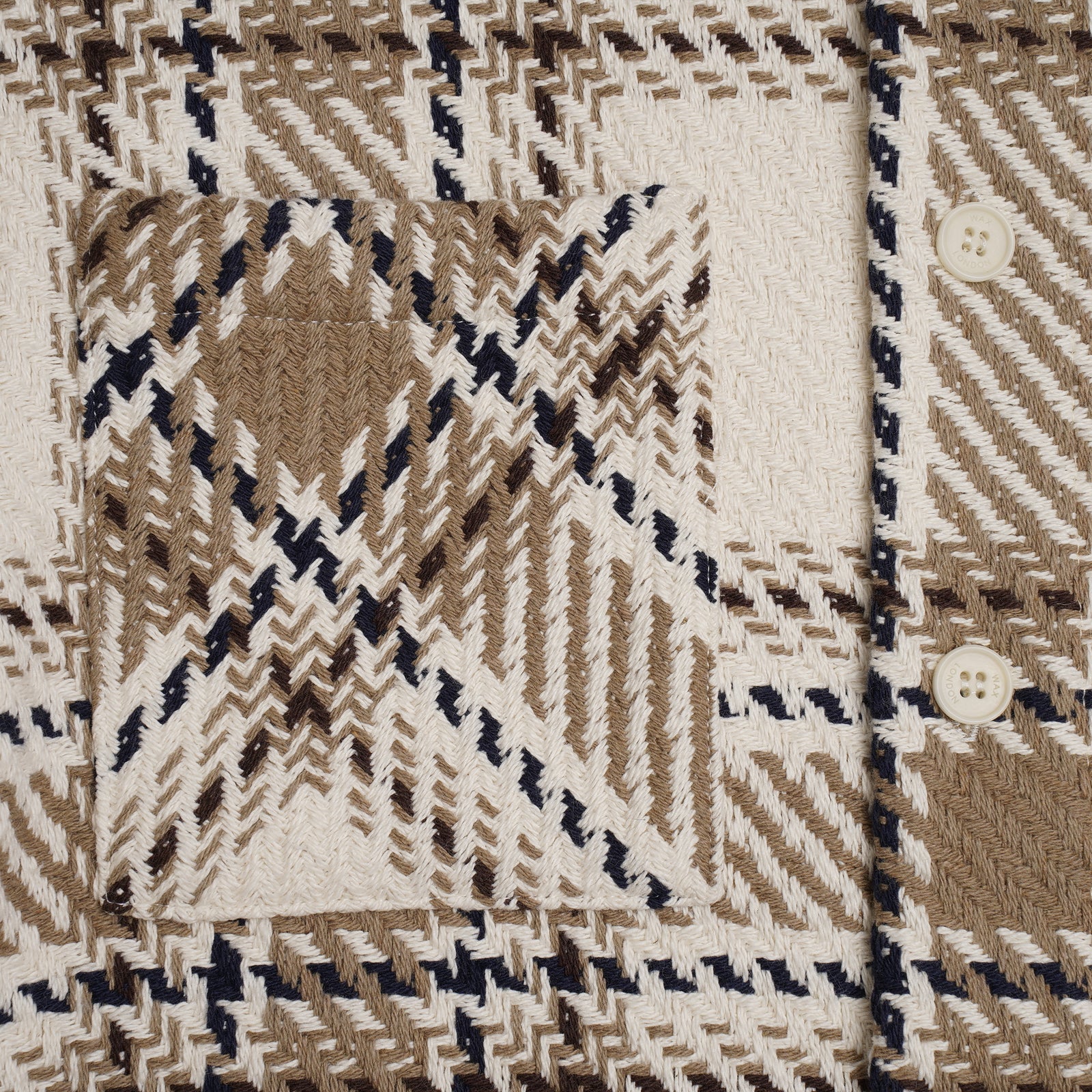 男女兼用 WHオーバーシャツ｜ダグチェック（ECRU/BEIGE）│wax london