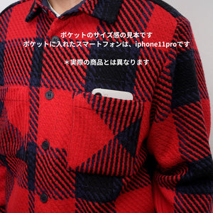 【ワックスロンドン】男女兼用 WHオーバーシャツ｜オンブレチェック（RED）wax london