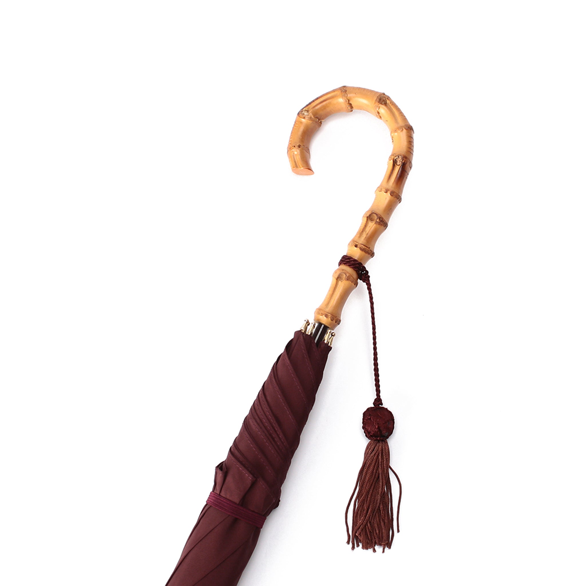 WLT4 Whangee Crook | 長傘 | アーチ型ハンドル | ワンギー | 晴雨兼用傘 (BORDEAUX)