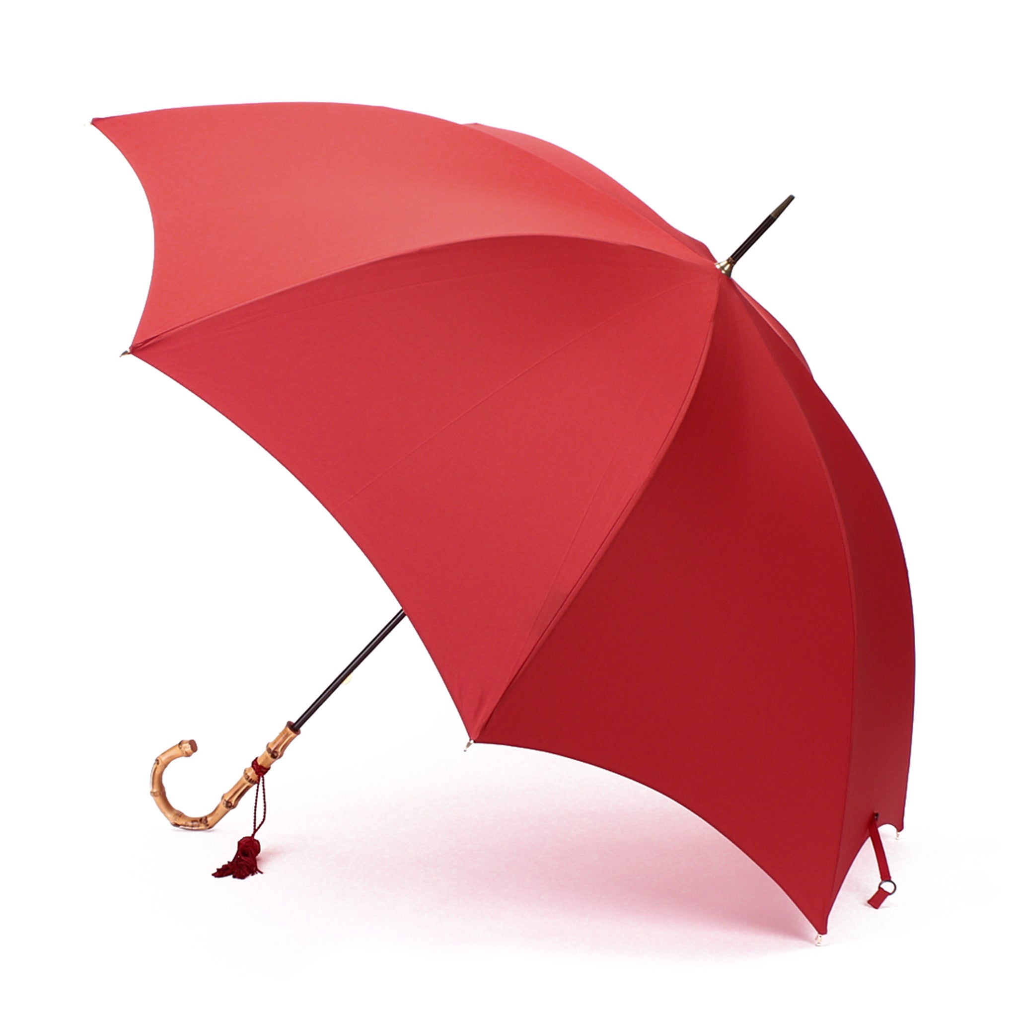 WLT4 Whangee Crook | 長傘 | アーチ型ハンドル | ワンギー | 晴雨兼用傘 (350 RED)